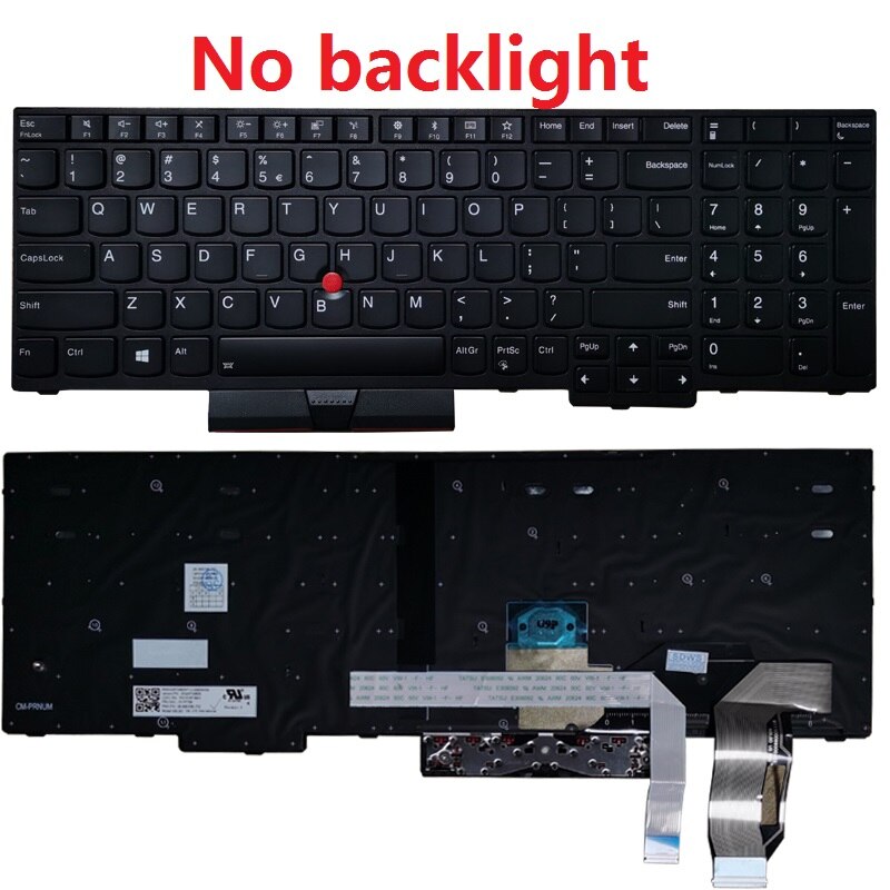 US laptop Keyboard for Lenovo ThinkPad E580 E585 E590 E595 T590 P53S L580 L590 P52 P72 P53 P73 US keyboard