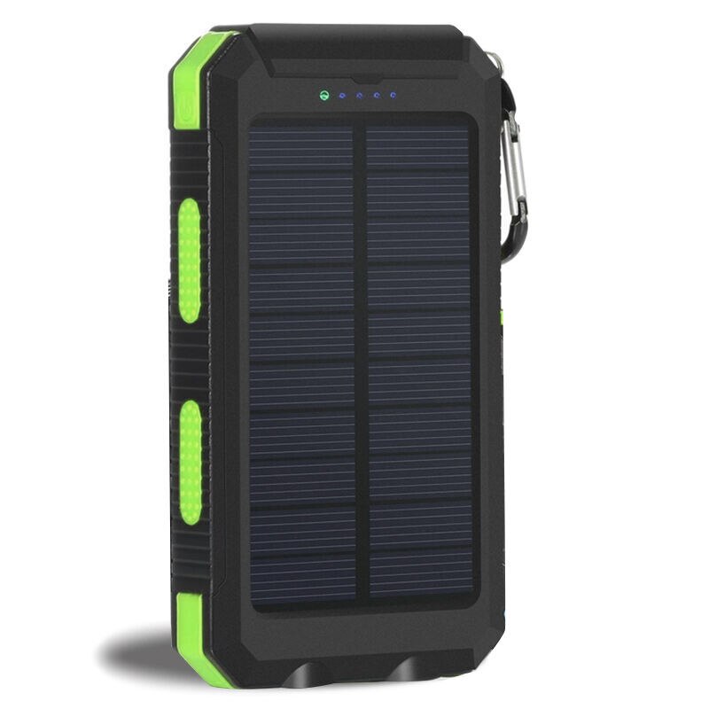 Solar powerbank echt 20000 mah dubbele usb externe waterdichte polymeer oplader buitenlamp power ferisi: Groente