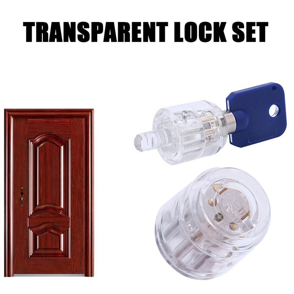 1Pcs Transparent Clear Practice Lock Locksmith Tools with Cutaway Pins Visible Lock Standard C0I8
