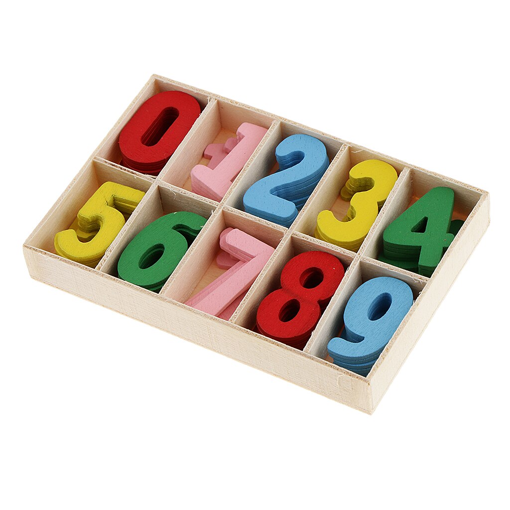 60 Pieces Colorful Wooden Number for Kids Early Learning Educational ...