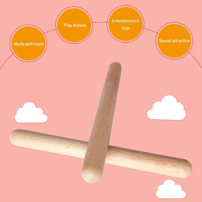 6 Pairs Hout Claves Musical Slaginstrument Rhythm Grandado