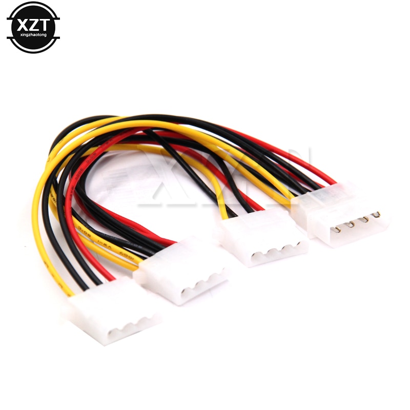 4 Pin Molex Male to 3 port 4Pin Molex IDE Female Power Supply Splitter Adapter Cable Computer Power Cable Connector