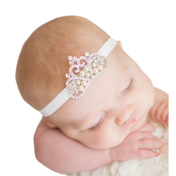Kroon Haarband Baby Meisje Haarband Prinses Meisje Crystal Pearl Crown Haarband Haaraccessoires Повязка На Голову Детям