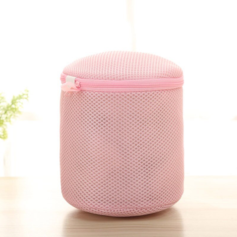 Beautiful Color Laundry Bags For Bra Underwear Lingerie Washing Machine Household Aid Kits Mesh Net Bag For Protecting Bras: Pink Cylinder