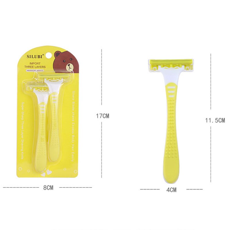 Drie-Layer Rvs Blade Scheermes 2 Sets Van Kam Set Been Scheren Apparaat Voor Verwijderen Body Haar SU263