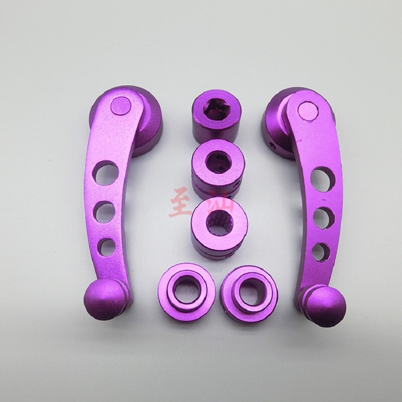 Auto 2 Stuks Aluminium Universal Car Window Handvat Winder Riser Vervanging Winder Crank Riser Kit Universal Fit: Paars