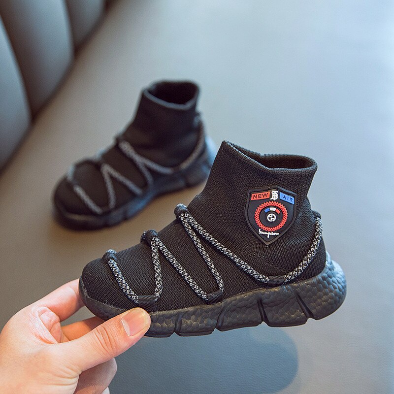 Kinderen Vliegende Gebreide Sokken Schoenen Lente Jongens En Meisjes Koreaanse Stijl Ademende Sport Kids Casual Schoenen CS97: 01 / 35