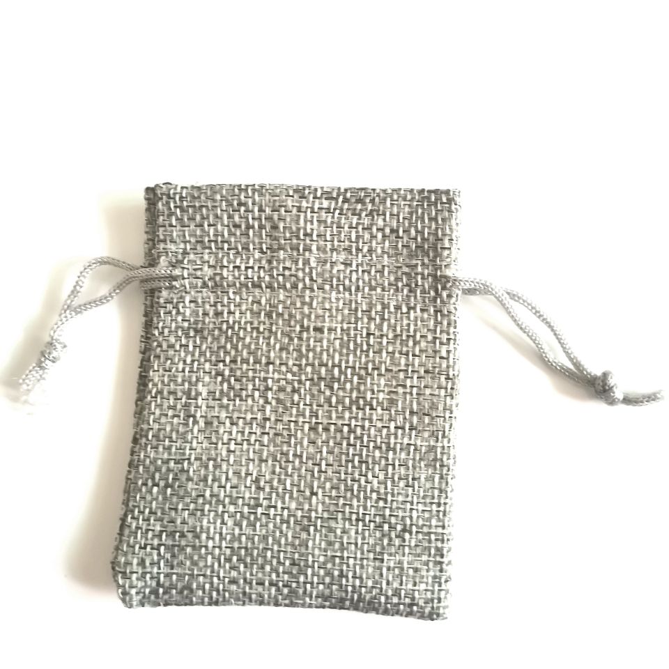 50pcs Small Natural Bags jewelry packing bags Jute Linen Drawstring Pouch Bag Handmade Wedding Party Jewelry Bags: 10x14cm / Gray