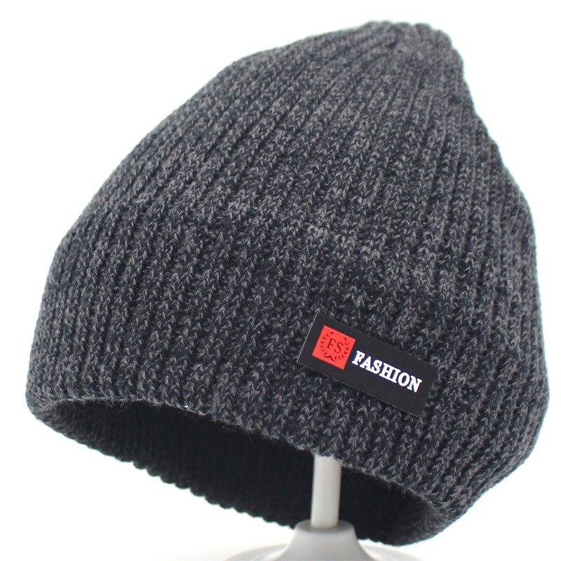 Skullies mutsen heren wintermuts dames gebreide mutsen voor heren pet wintermuts gorro dikke warme randloze bontmuts herenmuts: Zwart