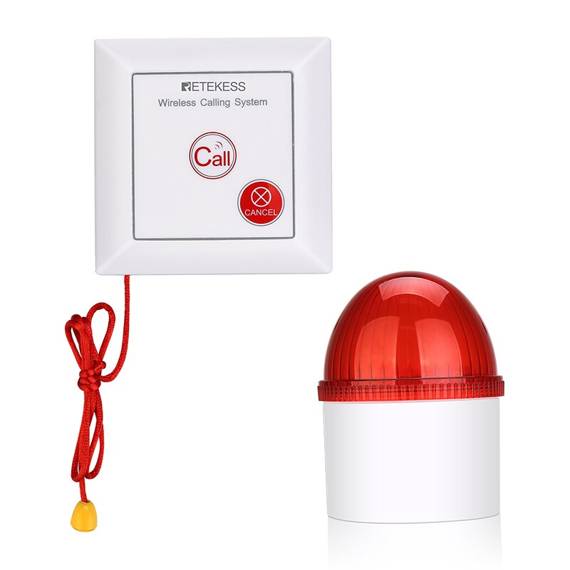 Retekess TH103 Security Alarm Motion Sensor Met Licht Akoestisch-optische Voor Ziekenhuis Magazijn Supermarkt: 1 button 1 receiver