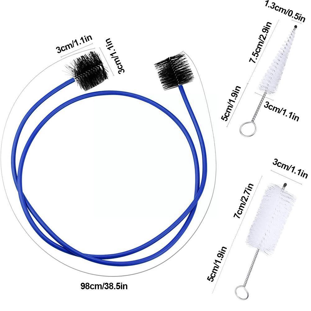 3pcs / Set For Trumpet Trombone Brass Bubble Nozzle Cleaner Brush Rod Cleaning Kit Wind Musical Instrument Accessorie K4n7