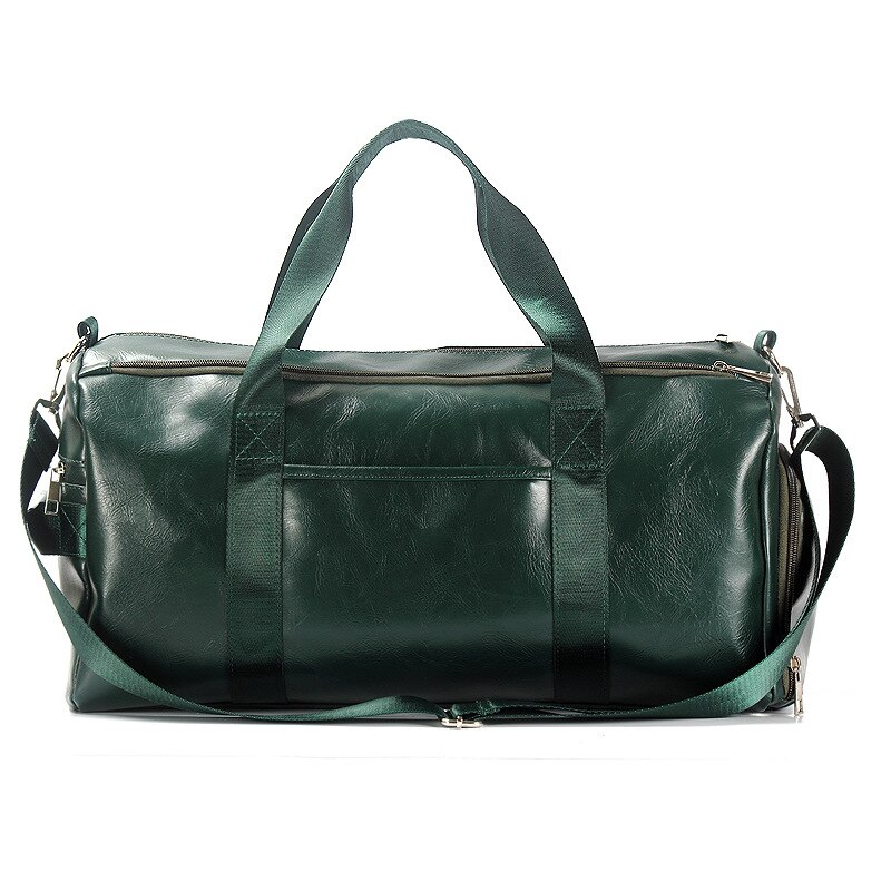 Sporttasche Leder Duffle Schulter Taschen Schuh Fach Wasserdichte draussen Reise Große Kapazität Sport Fitness Handtasche X163D: Grün