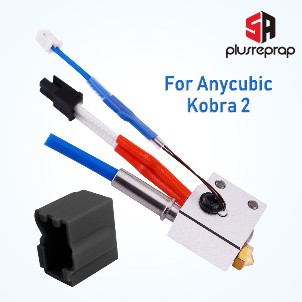 12V 24V J-Head Hotend with 0.4mm Nozzle Silicone Sock PTFE Tube for Anycubic Vyper Cobra Kobra2 Max Plus Mega Zero2.0 3D Printer: WHITE