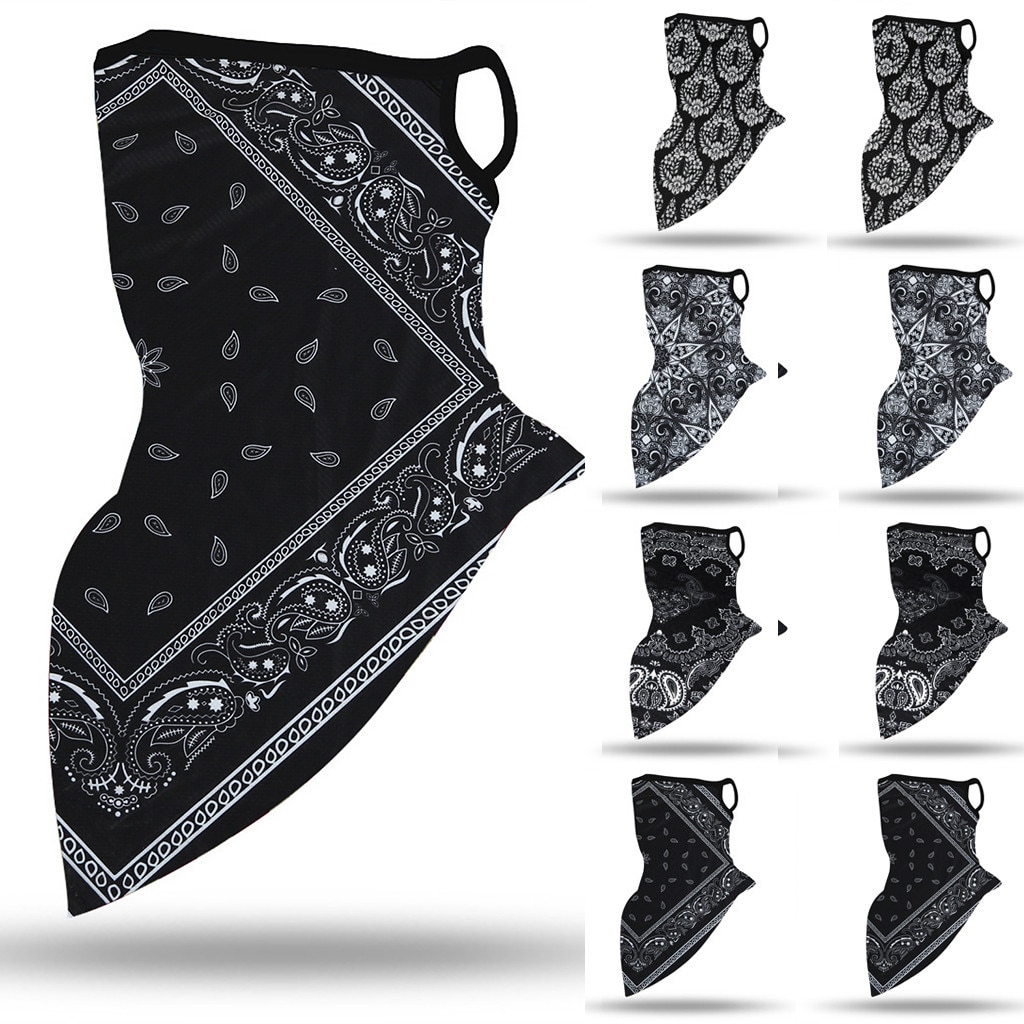 30# Breathable Bandana Paisley Arab Hijab Mesh Tube Face Scarves Windproof Wrap Scarf Neck Gaiter Cover Headband Men Girl