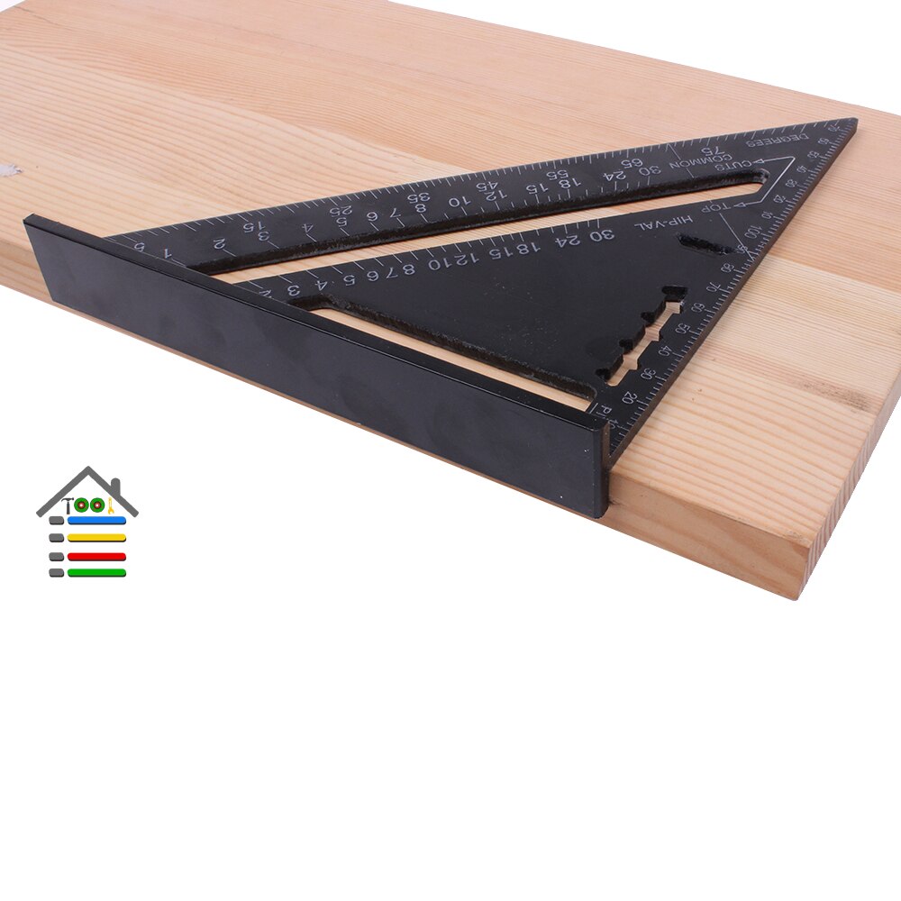 Aluminum Triangular Measuring Ruler 7 Inch Metric Premium Rafter Square Speed Squares Roofing Triangle Angle Protractor Trammel