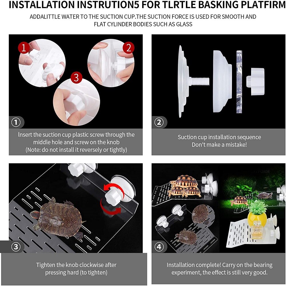 Grote Transparante Schildpad Koesteren Platform Aquarium Aquarium Platform Schildpad Rusten Sterke Zuigkracht Platform Met 2 Zuignappen
