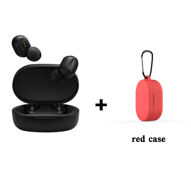 Origina Xiaomi Redmi AirDots 2 In Ear Bluetooth 5.0 Wireless Earphones With Mic Handsfree Earbuds AI Control AirDots Pro 2S 2 SE: add red case