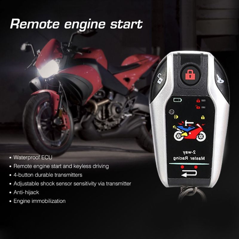 Two Way Motorcycle Alarm Motorbike DC 12V Anti-theft Security System Universal Scooter Moto Motor Remote Engine Start Alarms