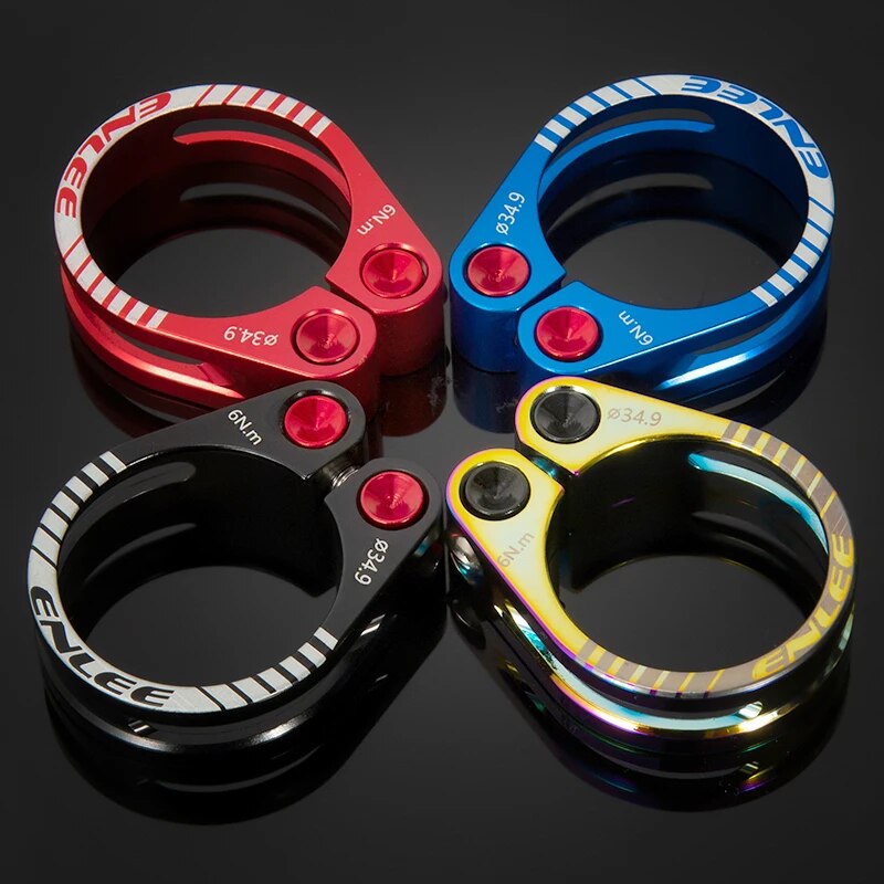 ENLEE-abrazadera para tija de sillín de bicicleta, aleación de aluminio CNC, abrazadera para tija de sillín de ciclismo, piezas de bicicleta de 31,8 MM y 34,9 MM, accesorios para tija de sillín