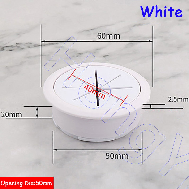 1 Stück 50 mm/53 mm/60 mm/80 mm Schreibtisch-Draht-Organizer, Kabelloch-Abdeckung, ABS + Gummi-Kabeltüllen für Büromöbel, Kabeldurchführung: Beige
