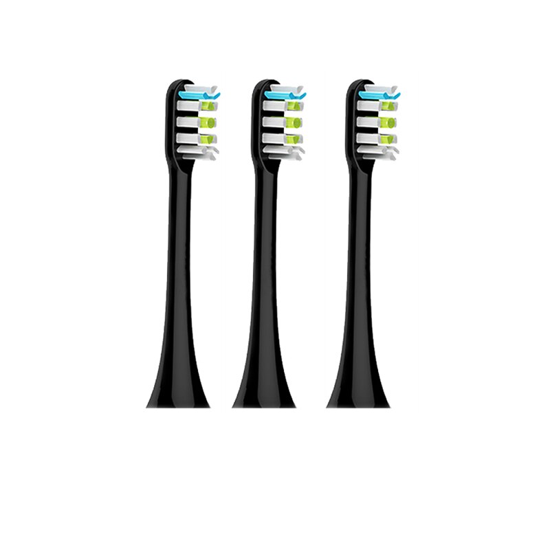 Wymienne główki robić szczoteczek pasują robić Xiaomi SOOCAS X1 X3 X3U X5 SOOCARE elektryczny soniczna szczoteczka robić zębów miękkie wymienne dysze robić szczoteczek: 3 szt czarny