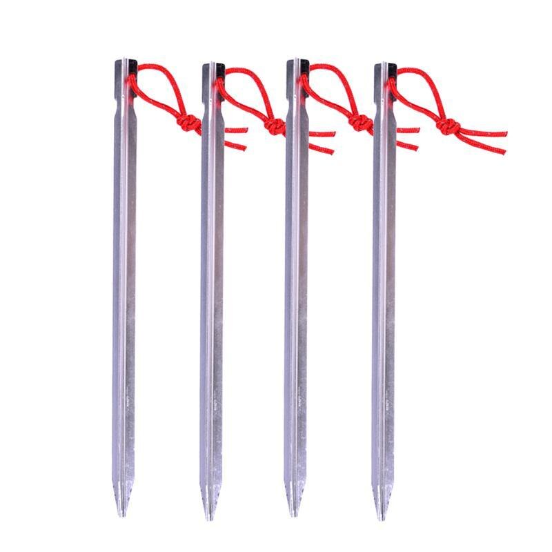 4 Stuks Outdoor 23Cm Ultralichte Aluminium Nagels Camping Haringen Tent Stake Nagels Voor Outdoor Camping picknick: Silver