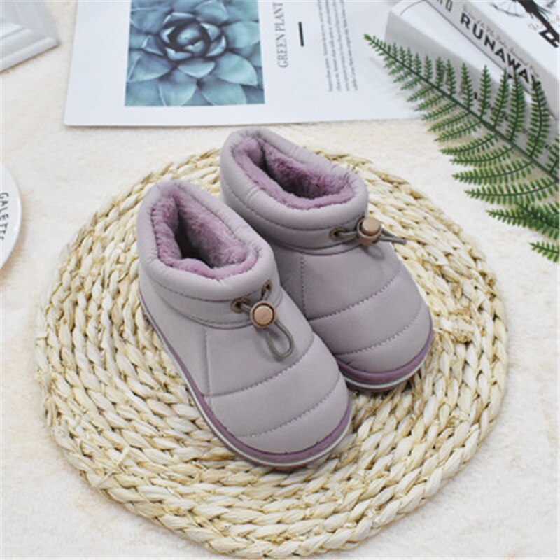 2020 nuovi stivali da neve per bambini invernali stivali da bambina in lana peluche ragazzo scarpe calde moda stivali per bambini scarpe per bambini: viola / 22-23