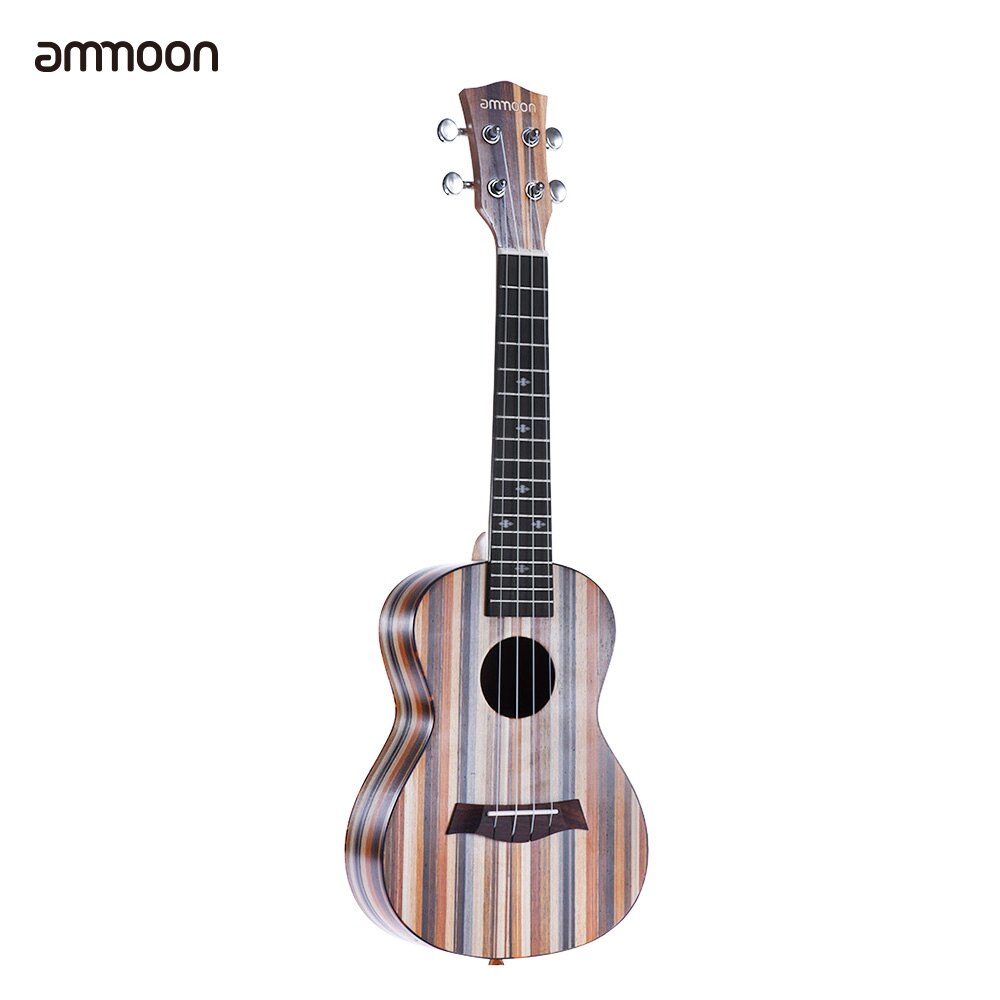 Ammoon-Ukelele acústico de madera de 24 pulgadas, Soprano de 18 trastes, 4 cuerdas, cuello de Okoume, diapasón de palisandro, instrumento de cuerda