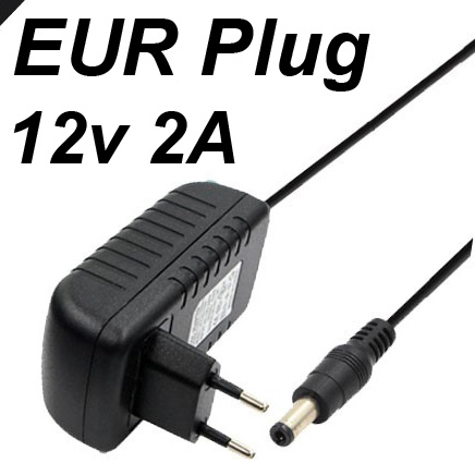 Universal 110V 220V a 12V 2A DC AC Cable de alimentación Jack Cable de carga adaptador de conector 2,5 2,1 MM para enrutador altavoz cámara: Verde