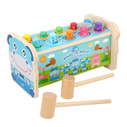 Giochi in legno criceto giochi educativi giocattoli in legno per bambini di divertimento genitore-bambino per il tempo libero giochi di abilità di coordinazione bussare giocattoli: hippo (music)