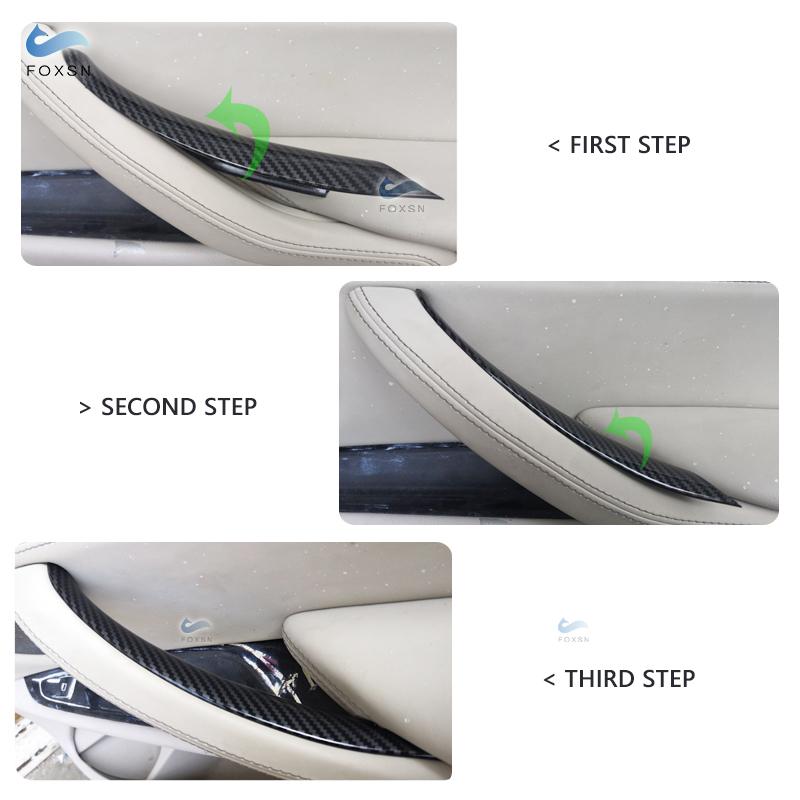 Housse de protection de la poignée de porte | Pour BMW X5 X6 E70 E71 F15 F16, garniture intérieure de la voiture en Fiber de carbone