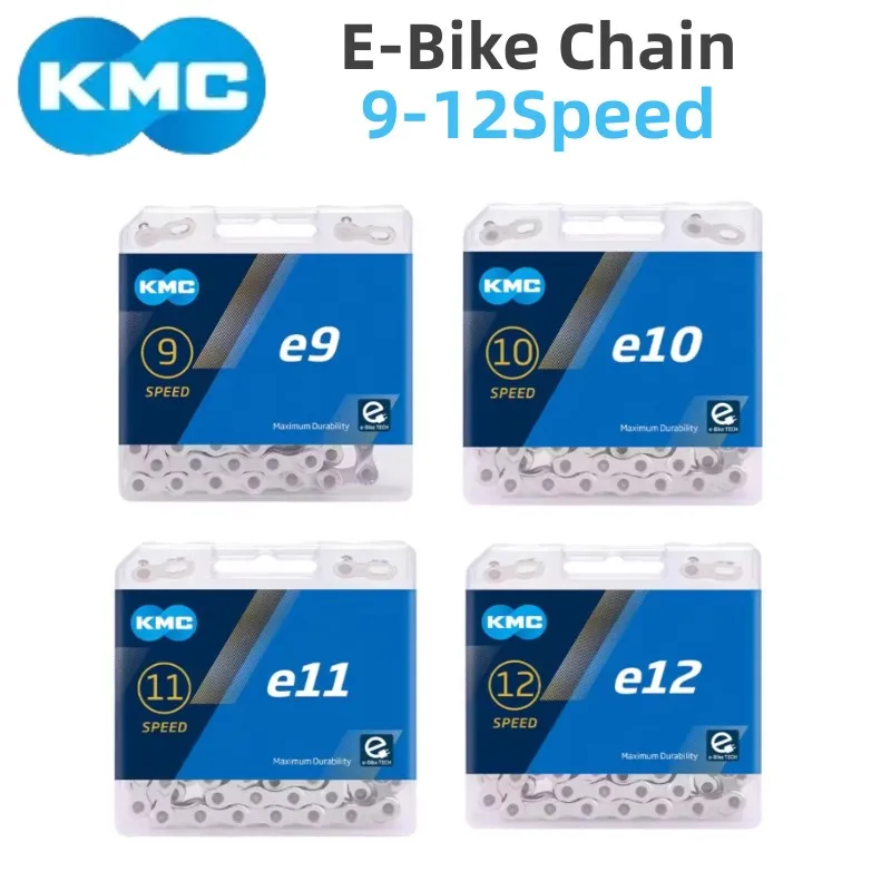 KMC e-bike E8 E9 E10 E11 E12 chaîne 8v 9v 10v 11v 12v vitesse 136 maillons antirouille vélo de Sport électrique chaînes de vélo électrique boîte d'origine