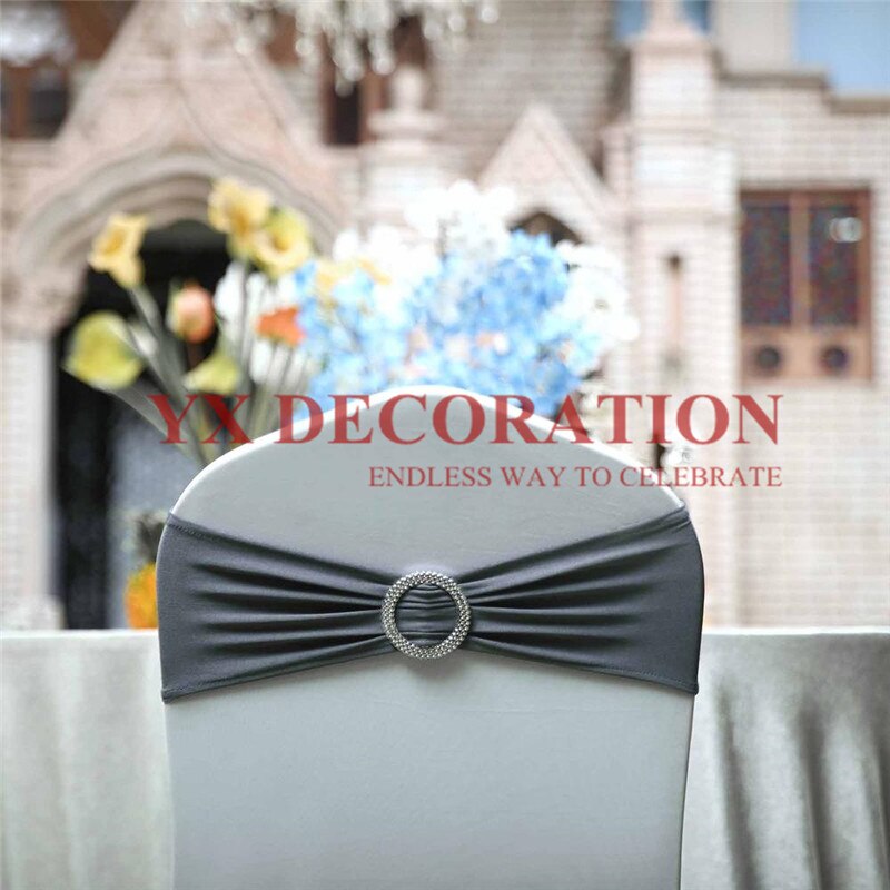 Ceinture de chaise en Lycra | Bande Spandex bon marché, adaptée à la housse de chaise, décoration de Banquet et de mariage: gray