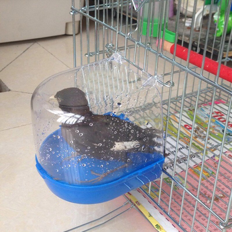 Caja de baño de agua para pájaros de plástico, caja para bañera, loro para periquito, pájaro amoroso, jaula para mascotas, Bol colgante, periquito, baño de aves #7