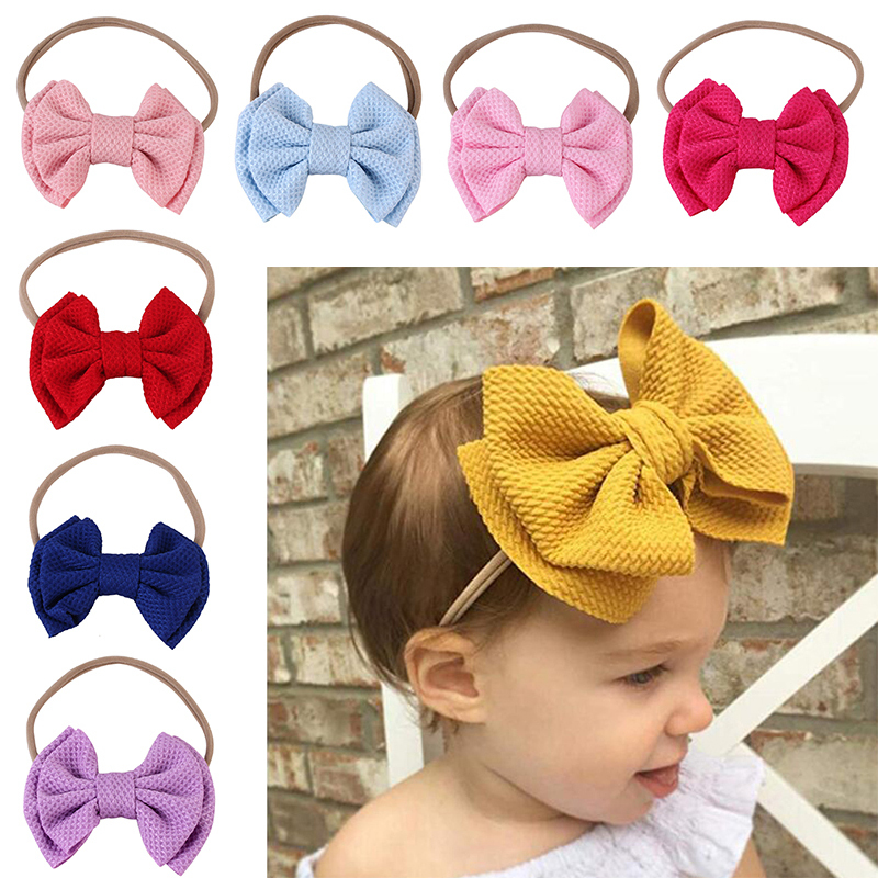 1 Stuks Mooie Grote Boog Hoofdbanden Diy Dubbeldeks Strik Nylon Haarbanden Voor Baby Meisjes Kinderen Hoofd Wraps Haar accessoires TXTB1