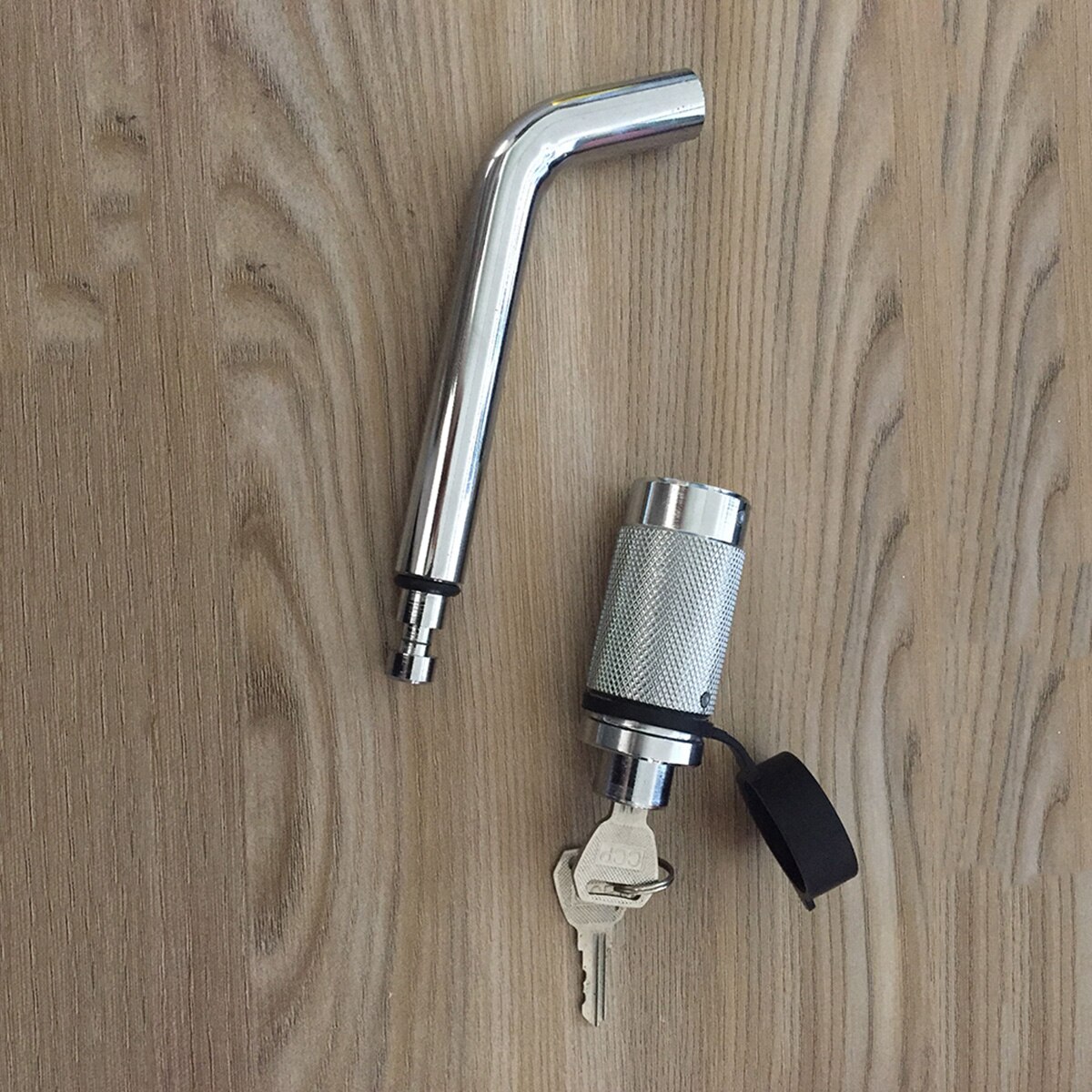 Durable Hitch Pin Lock Stainless Steel Alloy 5/8 Inch Heavy Duty Locking Trailer Hitch Lock Receiver Lock with Protective Cap