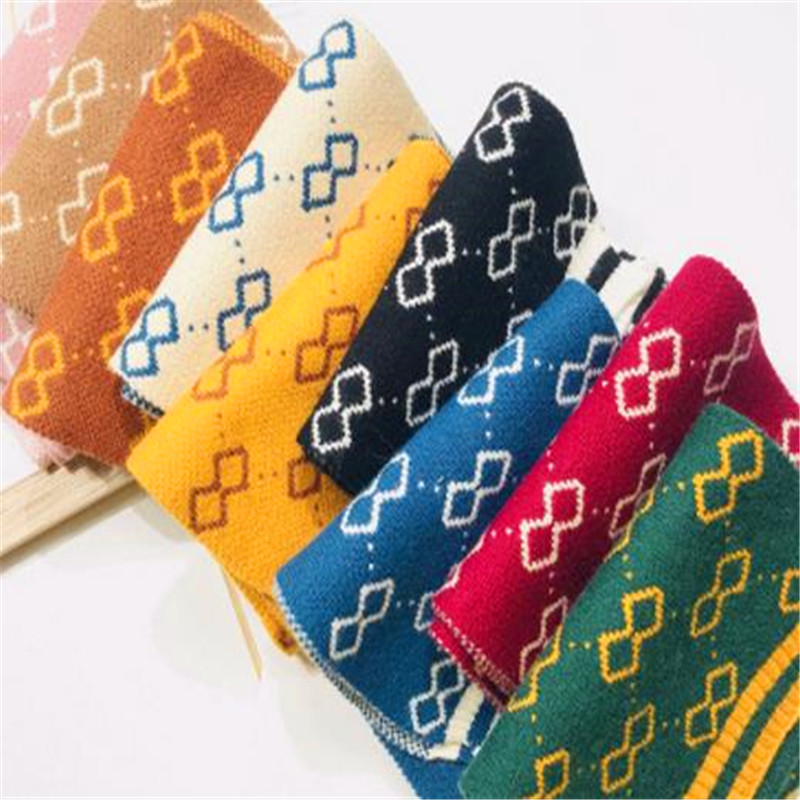 Han edition hair scarf knitting yarn color matching MAO qiu han edition in the fall and winter of double-sided baby bib 7589