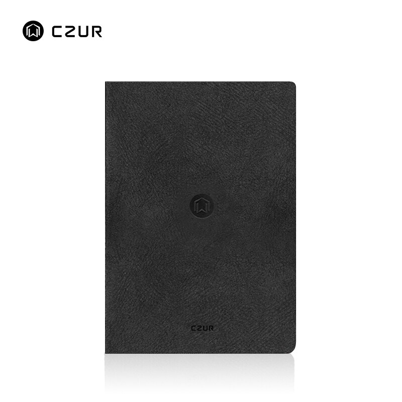 CZUR Smart Journal Notebook with OCR PU Leather Waterproof Cover Recycled Acid Free Paper Notepad for Office School Drawing: Black - Notebook