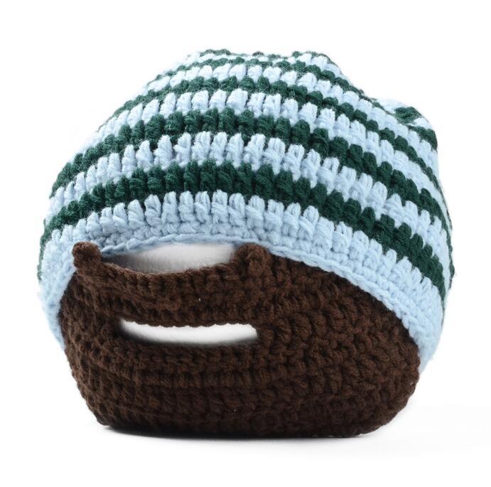 YRRETY Winter Beard Novelty Beanies Handmade Caps Head Knitted Men Hats Warm Cap Embroidery Glasses Pro Ear Protection: Green blue beard