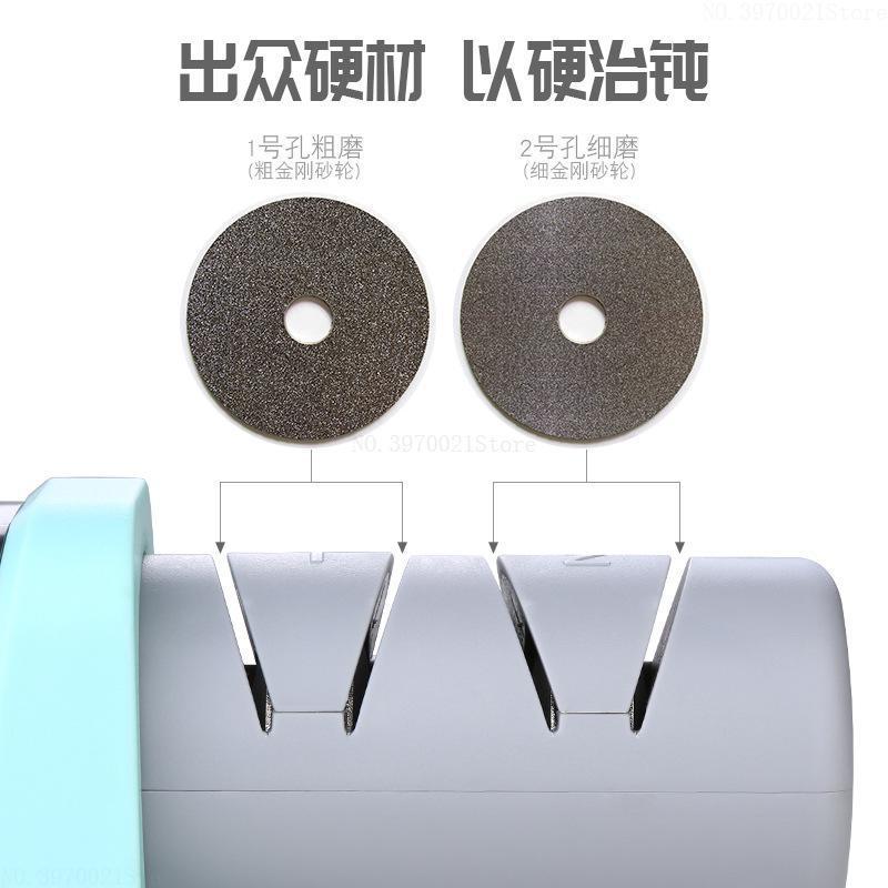 Professionele Elektrische Keuken Messenslijper Slijpsteen Met 3 Fasen Diamant Wolfraam Staal Keramische EU Plug