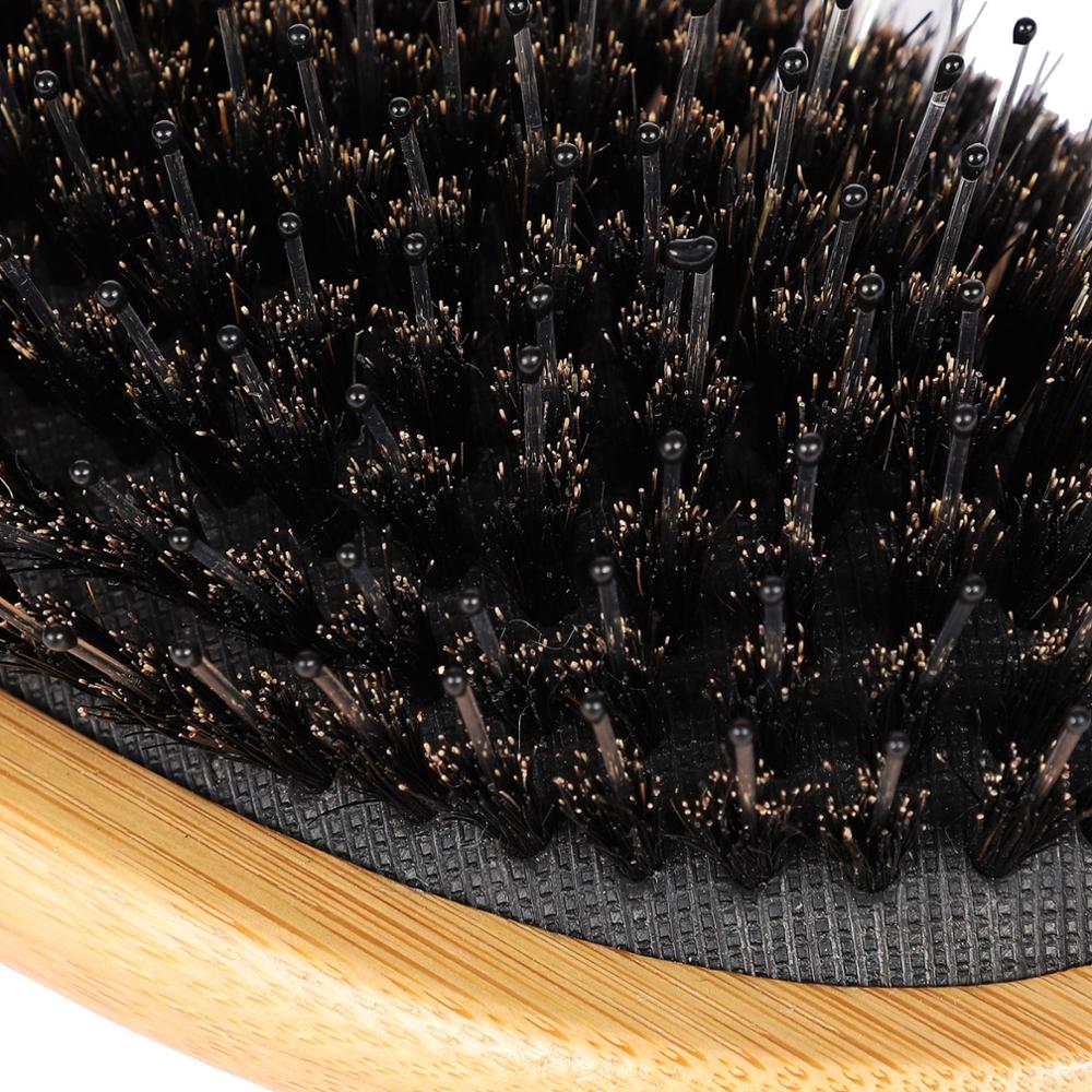 1 Set Varkenshaar Borstel Natuurlijke Anti-Statische Houten Hoofdhuid Borstel Massage Kam Haar Accessoire Voor Styling Rechttrekken