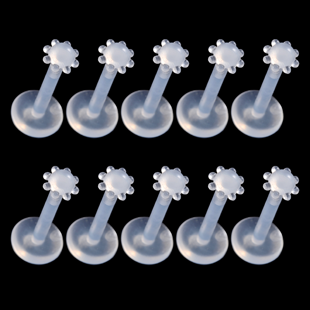 Helder acryl oor tragus helix kraakbeen piercing bioflex flexibele labret houder lip stud acryl basic piercing lichaamssieraden