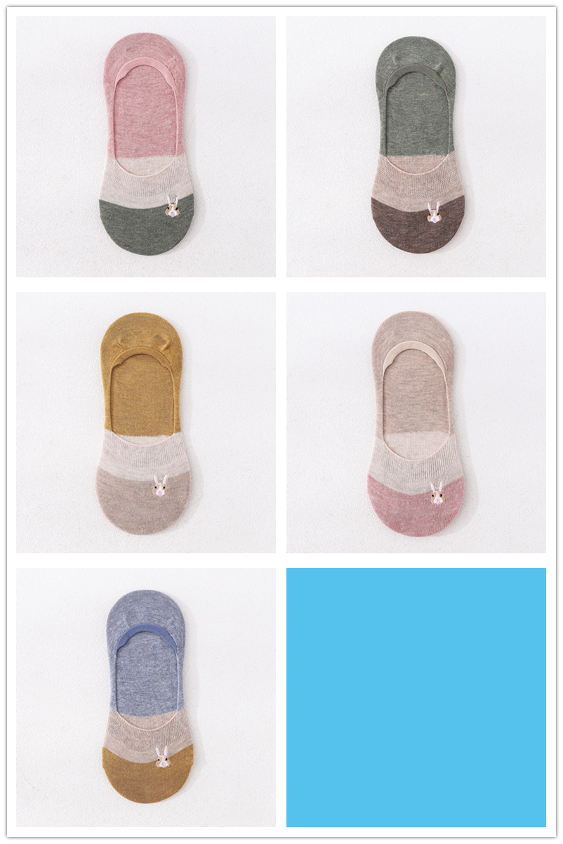 5 Piars/Pack Kawaii No Show Socks Women Cotton Ankle Cute Breathable Sweat-absorbent Comfortable Spring Summer Autumn: 8