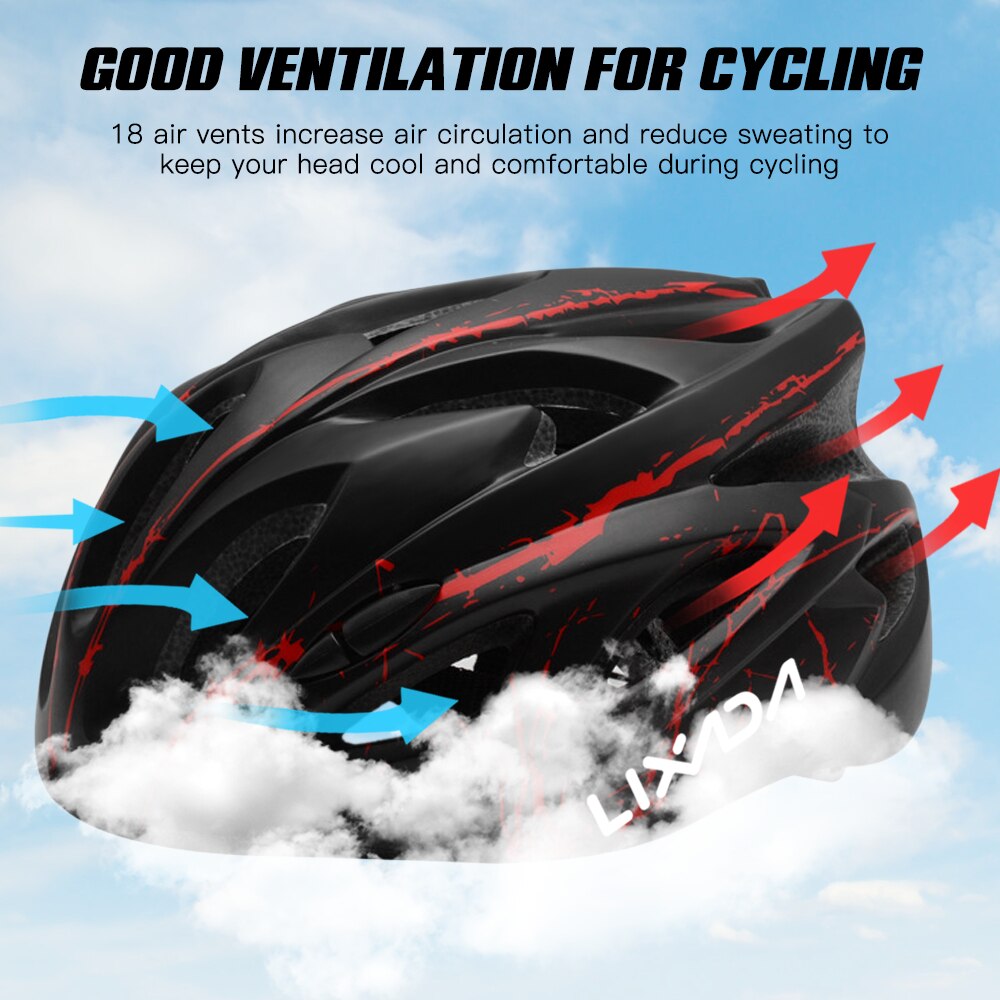 Lixada Bike Cycling Helmet with Detachable Magnetic Goggles LED Light Mountain Road Bicycle Helmets Safety Protective Helmet