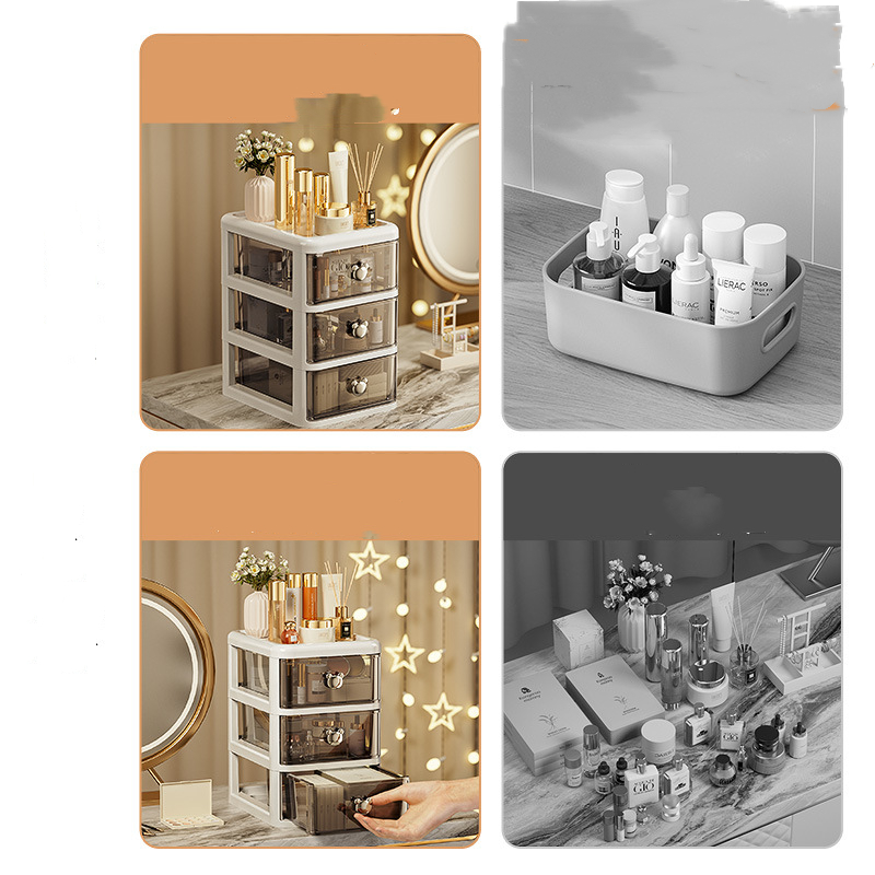 Mini skrivebordsopbevaringsboks skuffestil smykker papirvarer tape diverse varer kasse bog skrivebord kompakt opbevaringsbeholder