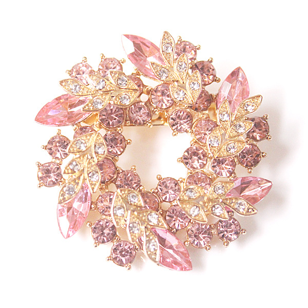 Broche redondo feminino simples coroa fivela pino acessórios de corpete: Dourado