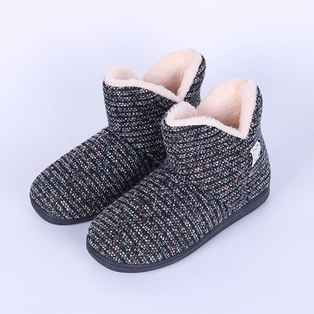Stivali da neve caldi e morbidi stivali invernali da donna stivaletti da donna stivali da donna antiscivolo morbidi piatti stivaletti da lavoro a maglia per la casa scarpe invernali: Nero / 6.5