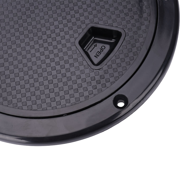 4 Inch/6 Inch/8 Inch Anti-slip Hand Hole Plastic Round Marine Boat RV Hatch Cover White/Black Screw Out Deck Inspection Plate