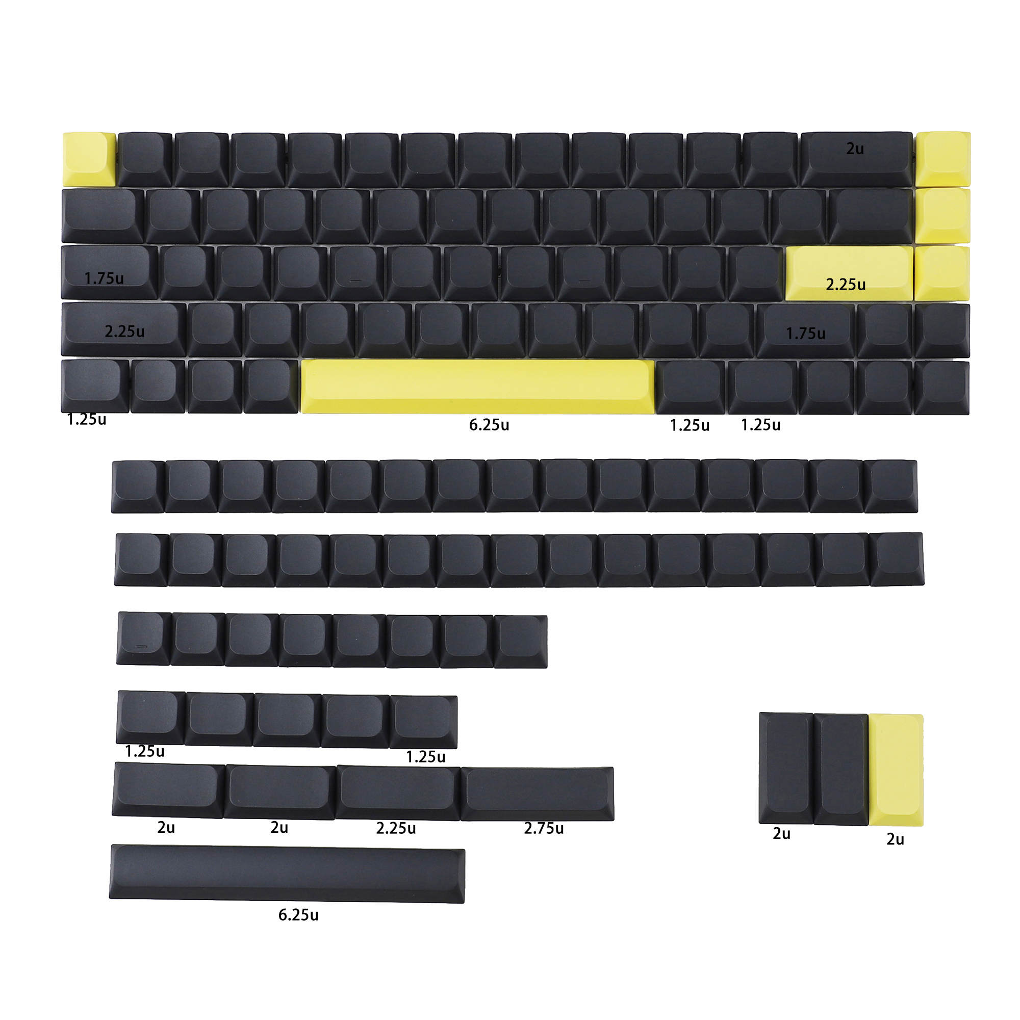 YMDK 116 Ultra-slim Mx Low Profile Blank PBT Keycaps For Mx 61 64 68 75 84 87 96 108 Layout Mechanical Keyboard: Cream Color