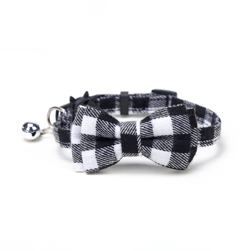 Kleurrijke Plaid Rooster Kat Kragen Katoen Gestreepte Strik Ketting Bulldog Chihuahua Bow Tie Puppy Kleine Hond Party Bandana Kraag: GRAY